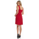 Red round neck sun dress