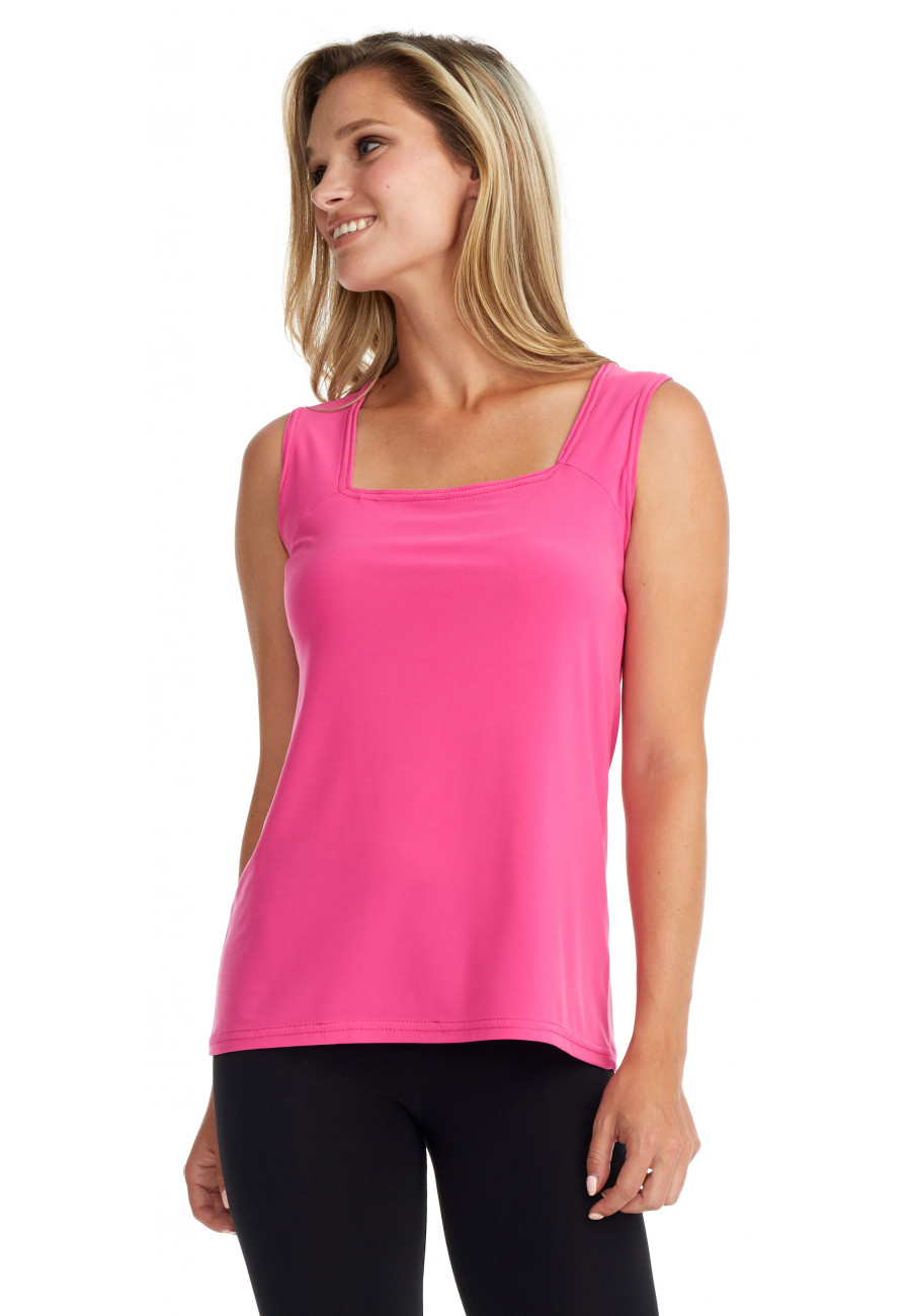 Square-neck tank top Pink - Boutique Isla Mona