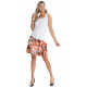 Summer coral printed short skirt