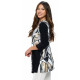 Taupe Printed Contrast V-Neck Tunic