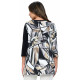 Taupe Printed Contrast V-Neck Tunic