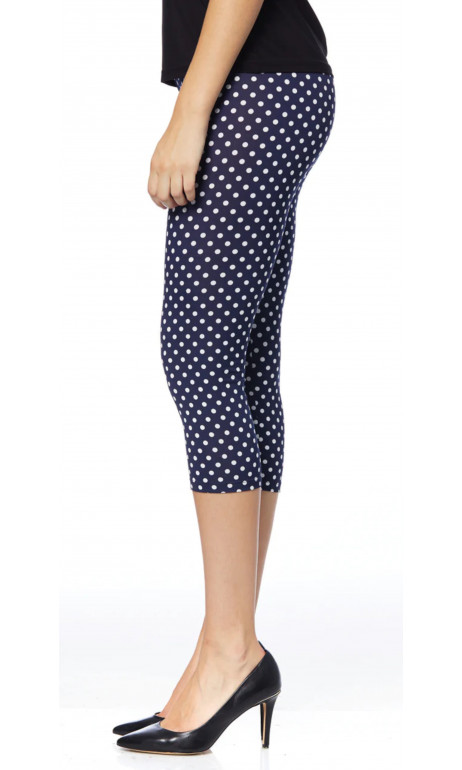 Legging capri Navy pois Blanc