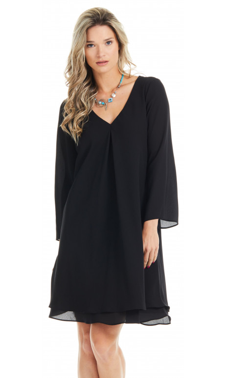 Chiffon dress Black LS