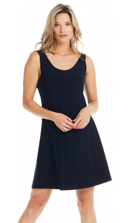 Robe soleil col rond Navy