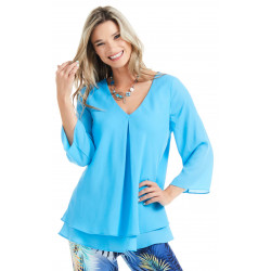 Haut chiffon LS Turquoise