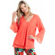 Haut Chiffon LS Corail