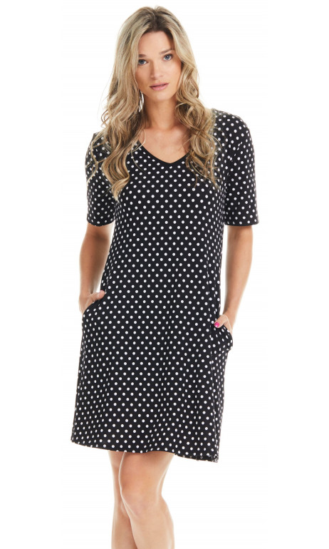 Robe Milan Noir pois Blanc