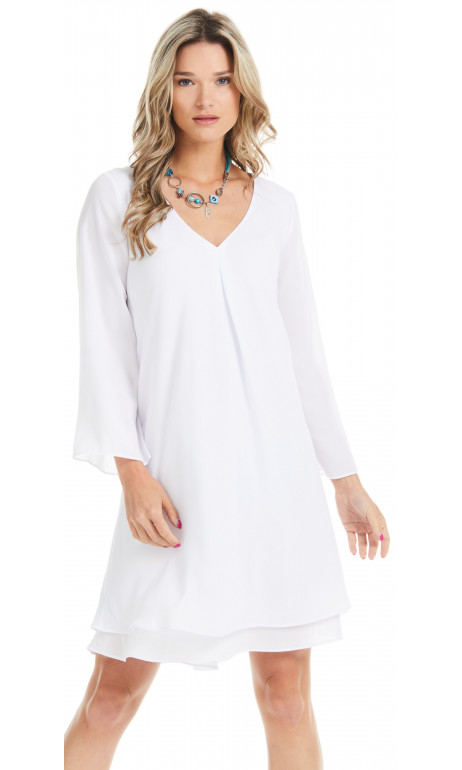 Robe Chiffon Blanche LS