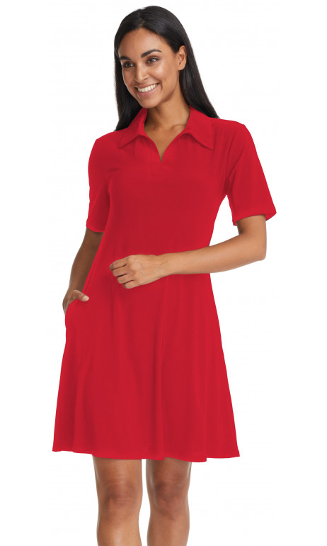New York Red Dress Modes Gitane