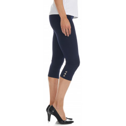 Legging capri Court avec Boutton Couleur Bleu Navy