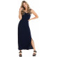 Robe longue Navy col V