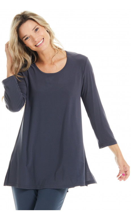 Gray 3/4 Sleeve Tunic