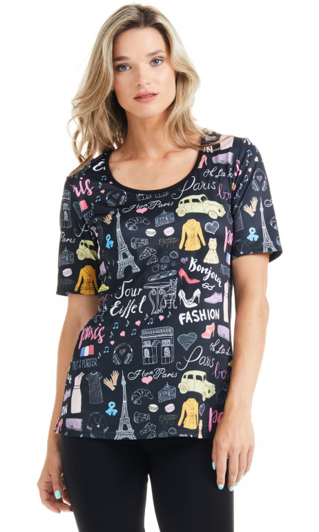 T-shirt Vacation fond Noir