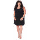 Pocketed layered dress Black