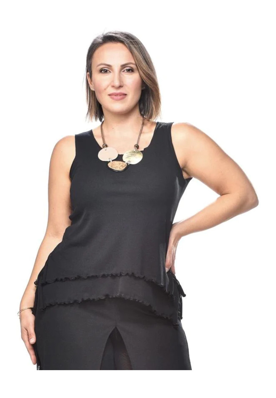 Layered tank top Black - Boutique Isla Mona