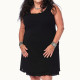 Pocketed layered dress Black