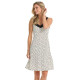 White summer dress with black polka dots