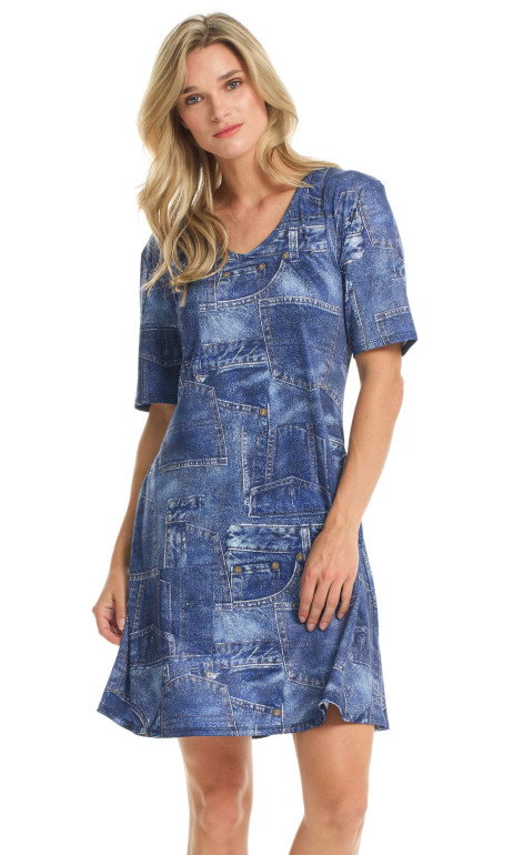 Milan patch jeans dress