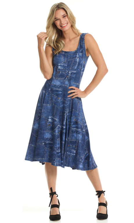 Robe panneaux patch jeans