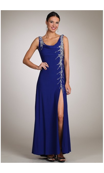 Robe longue bleu royal