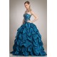 Robe de bal bustier avec crinoline sarcelle (bleu vert)