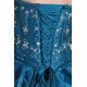 Robe de bal bustier avec crinoline sarcelle (bleu vert)