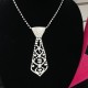 Small rhinestone tie necklace