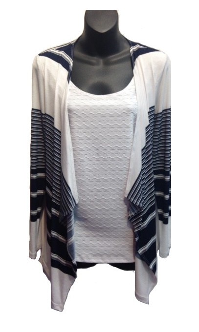 cardigan with shirt attached